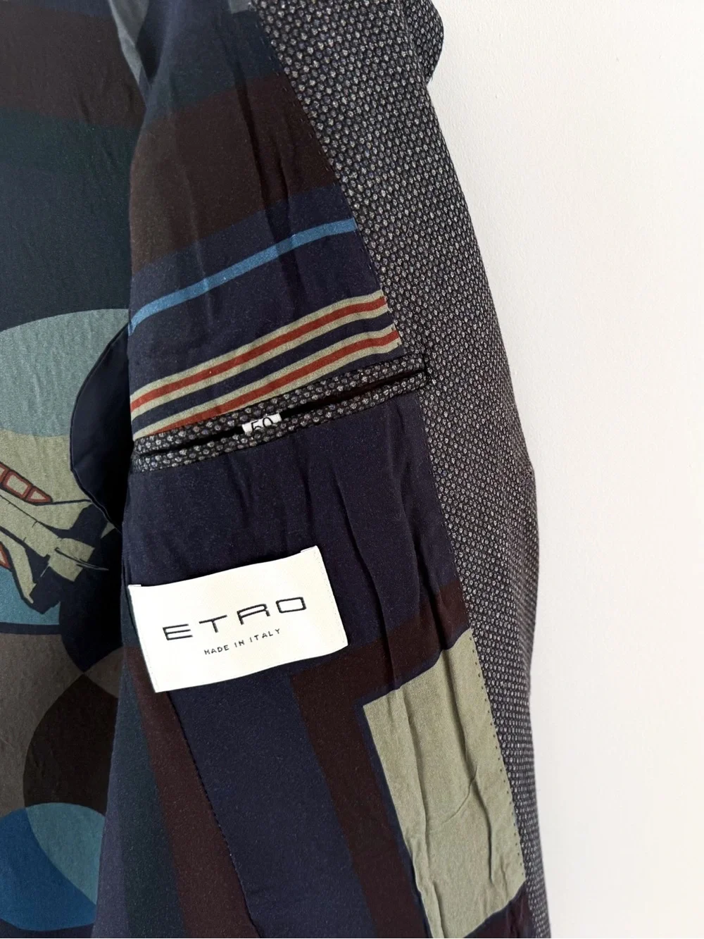 NEW Etro SIlk Wool Blazer Men's Dark Green Blue Black Textured Sport Coat 40R